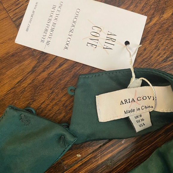 NWT ASOS Satin Halterneck Mini Dress in Emerald Green - Picture 5 of 5